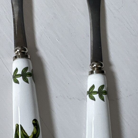 Portmeirion Botanic Garden Set of 2 Salad Servers Flowers Butterfly Utensils - Picture 8 of 14